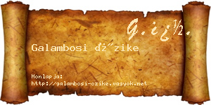 Galambosi Őzike névjegykártya